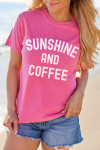 Sachet Pink SUNSHINE AND COFFEE Summer Beachwear Graphic Tee
