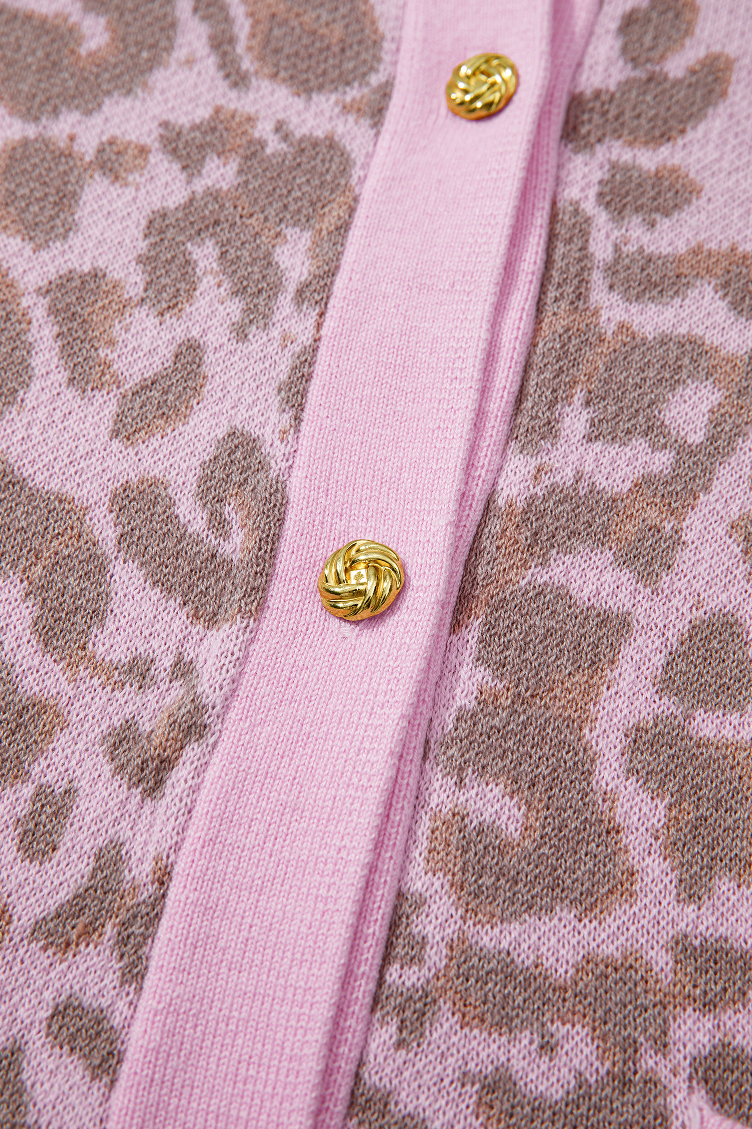 Pink Leopard Button Down Short Sleeve Sweater Cardigan view 15