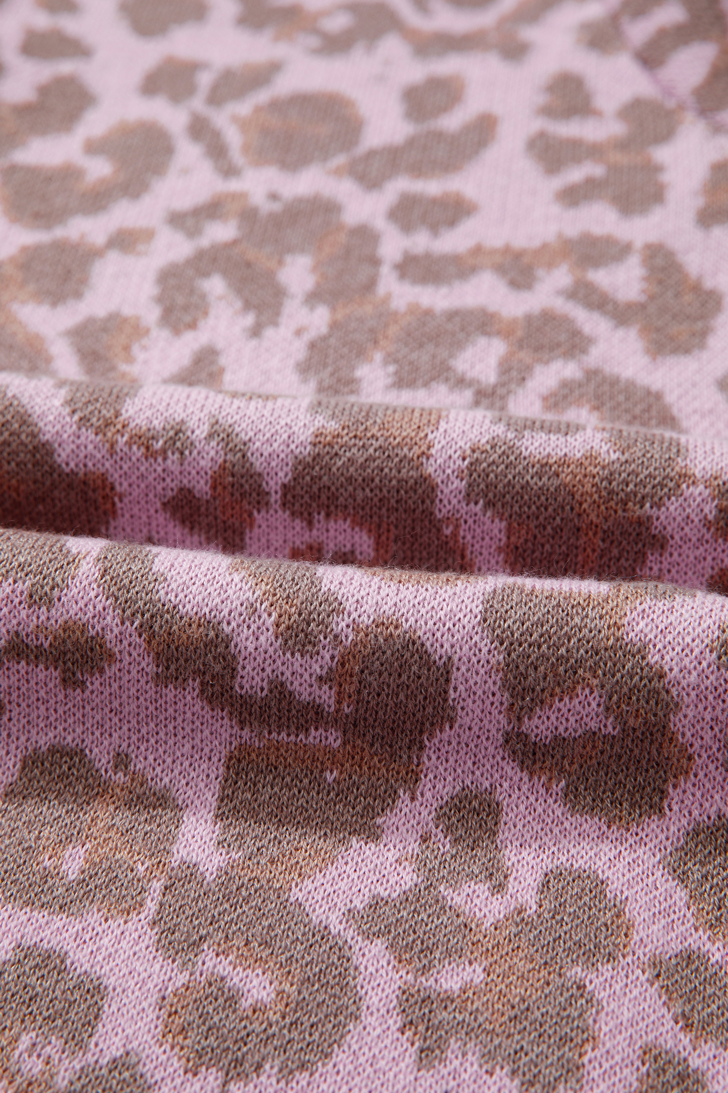 Pink Leopard Button Down Short Sleeve Sweater Cardigan view 18