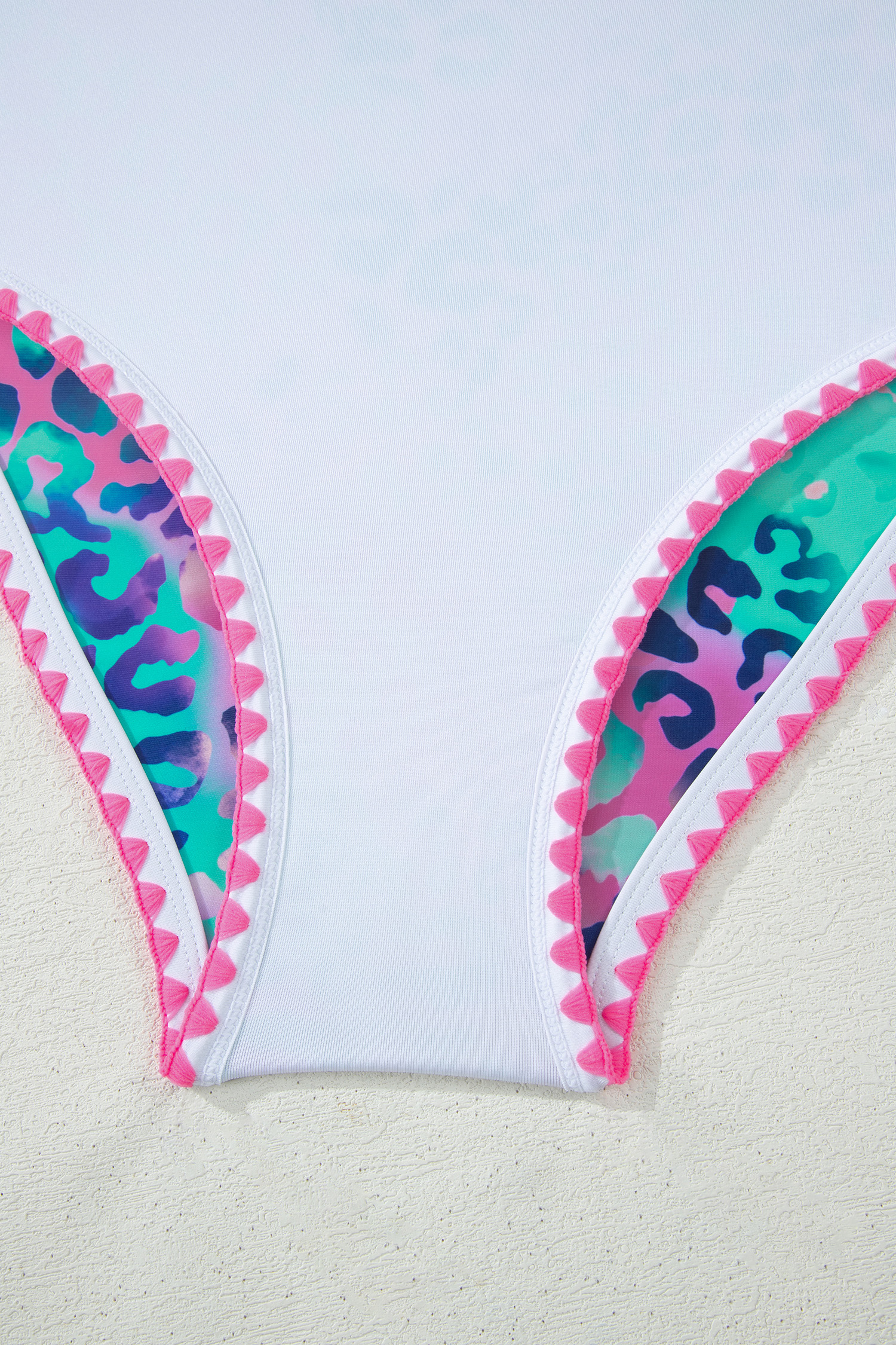 Pink Leopard Ricrac Trim Square Neck High Waist Bikinich view 15