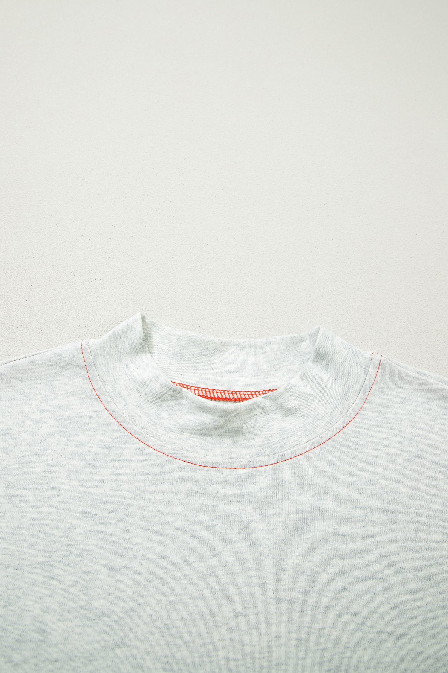 Light Grey Reversible Contrast-Stitched T-Shirt view 13
