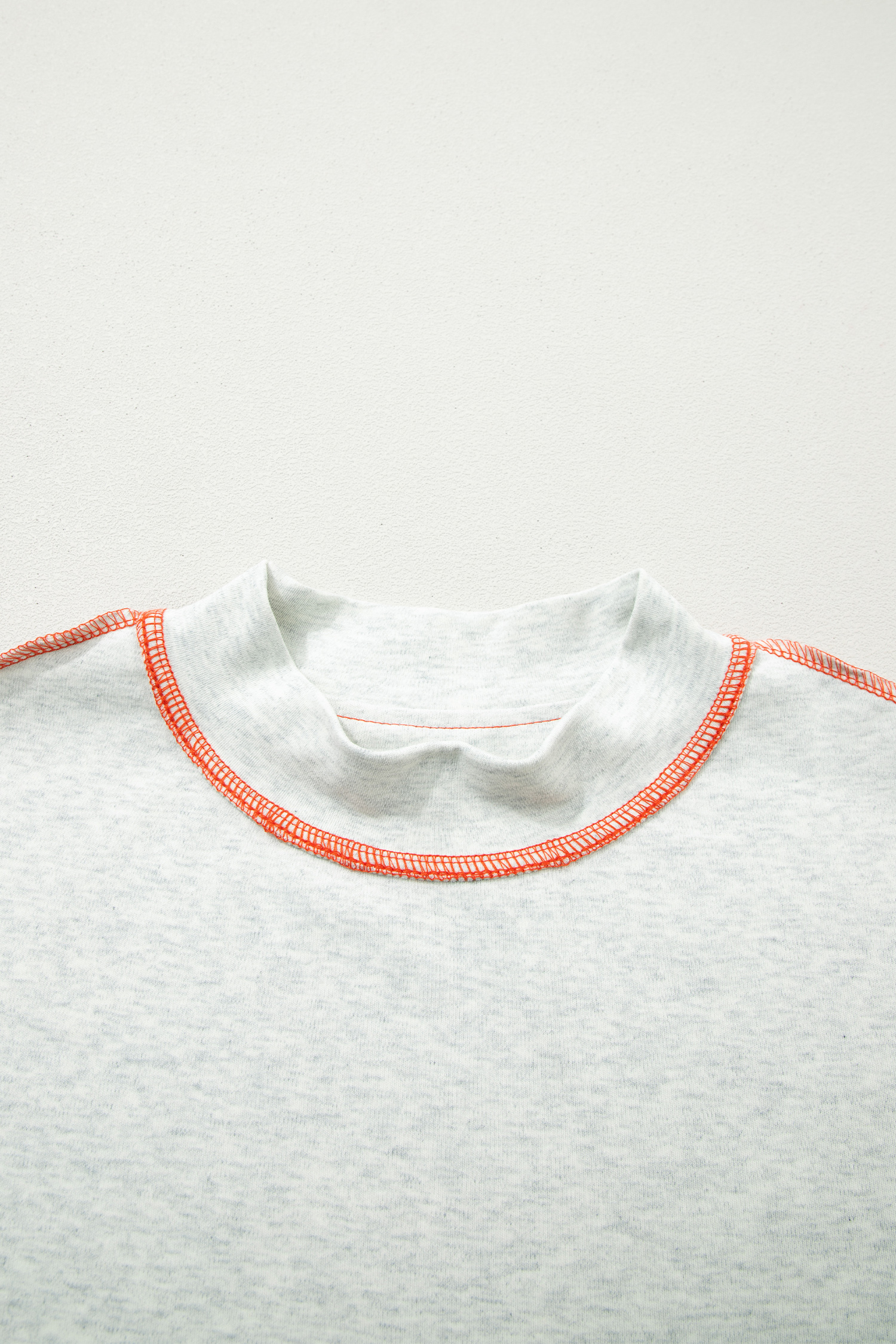 Light Grey Reversible Contrast-Stitched T-Shirt view 16