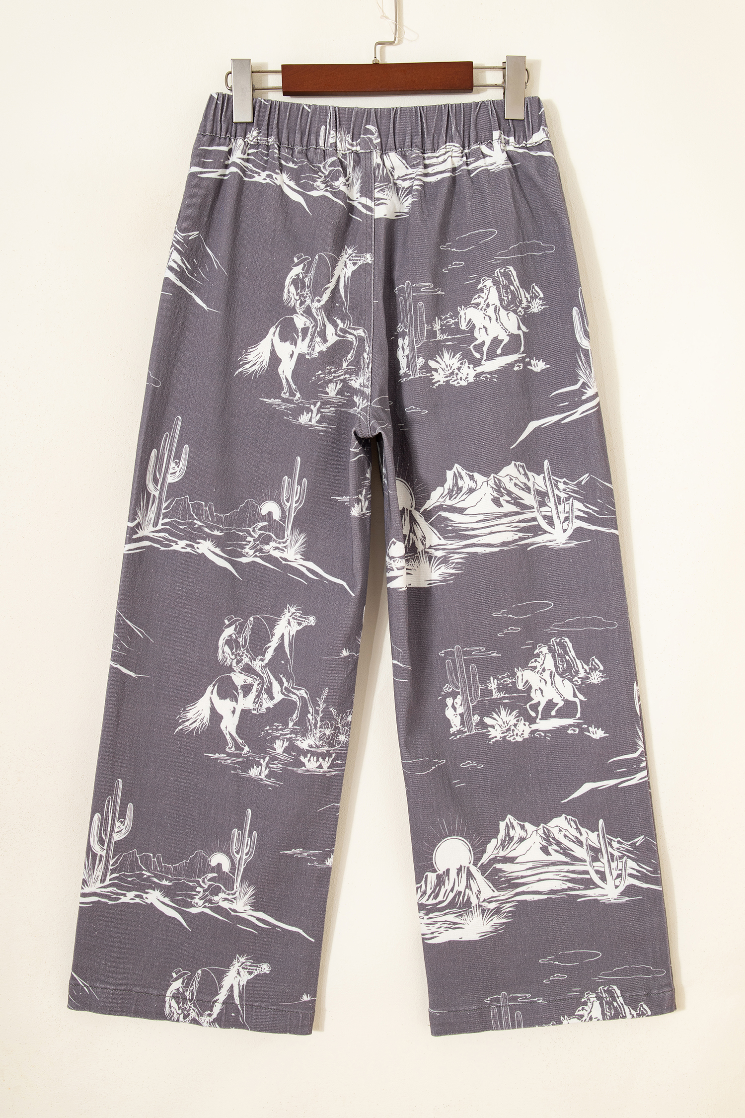Gray Wild West Riding Vintage Printed Shift Jeans view 11