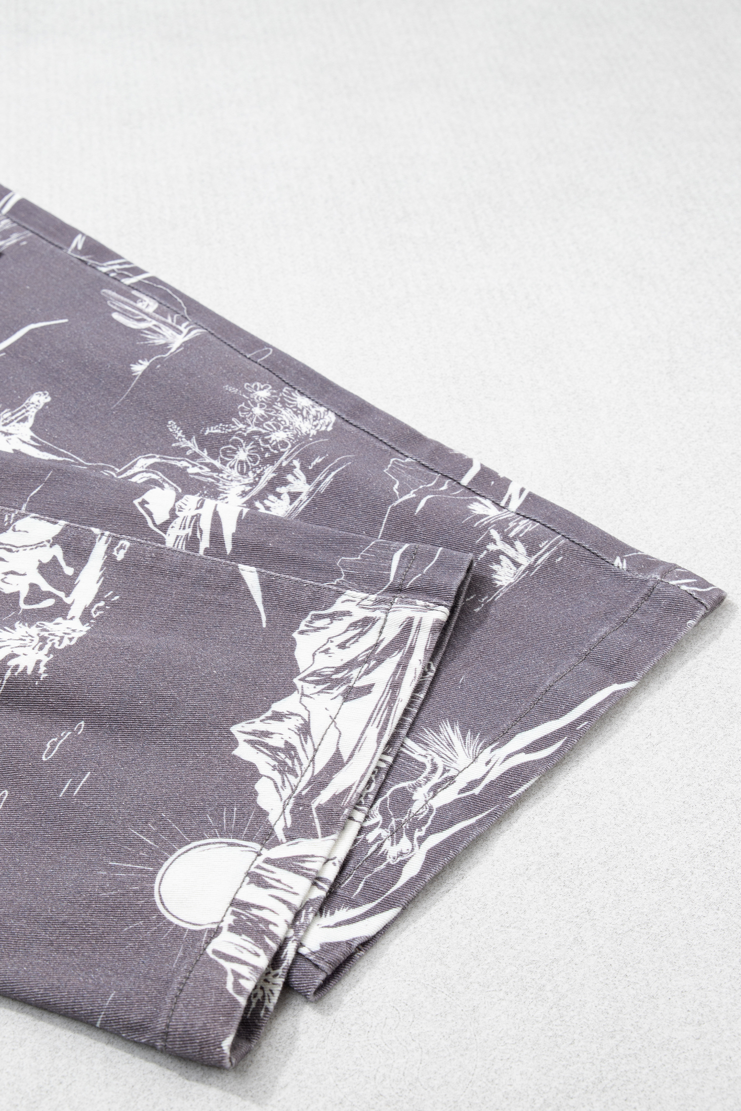 Gray Wild West Riding Vintage Printed Shift Jeans view 16