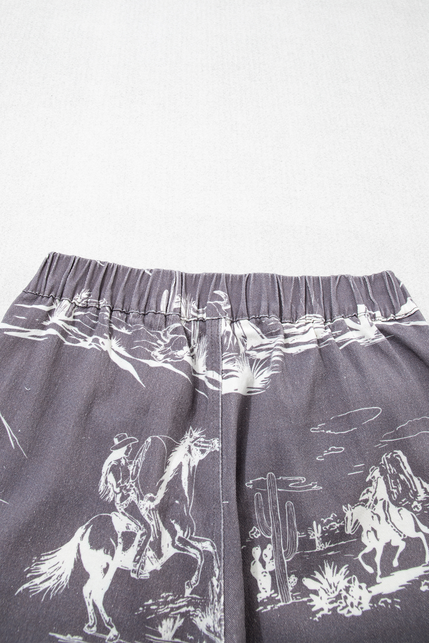 Gray Wild West Riding Vintage Printed Shift Jeans view 17