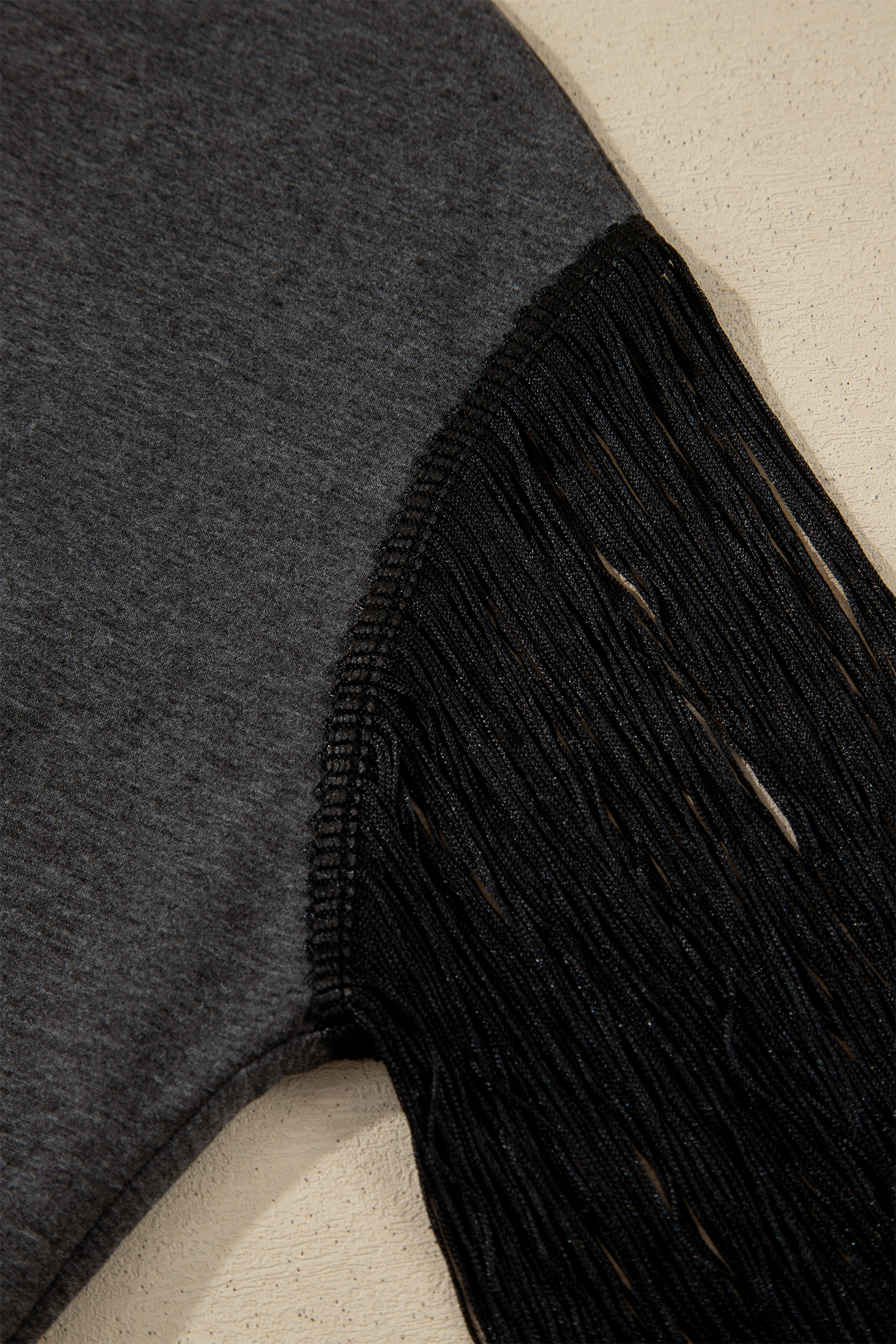 Carbon Grey YEE HAW Boots STATE OF MIND Fringed Sleeve Tee view 12
