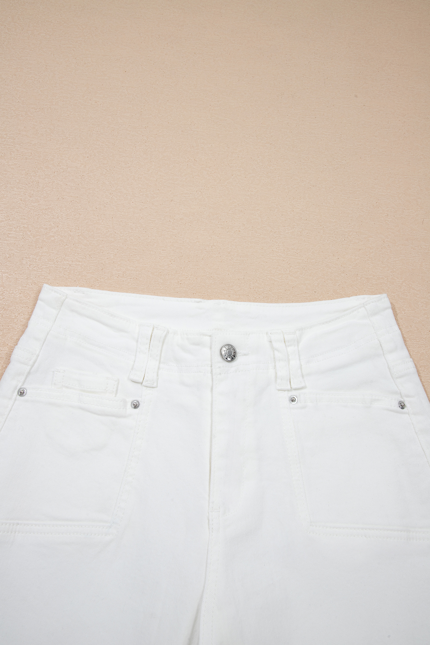 White Raw Hem Ankle-length Loose Jeans view 14