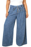 Sky Blue Stripe Plus Size Bottoms