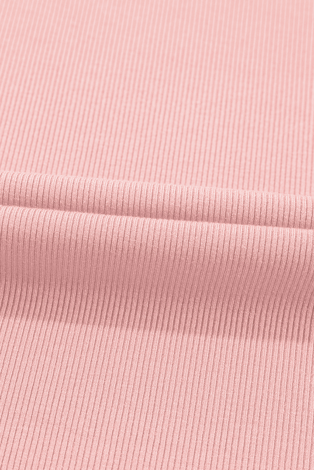 Light Pink Ribbed Pearl Beaded Puff Sleeve Top