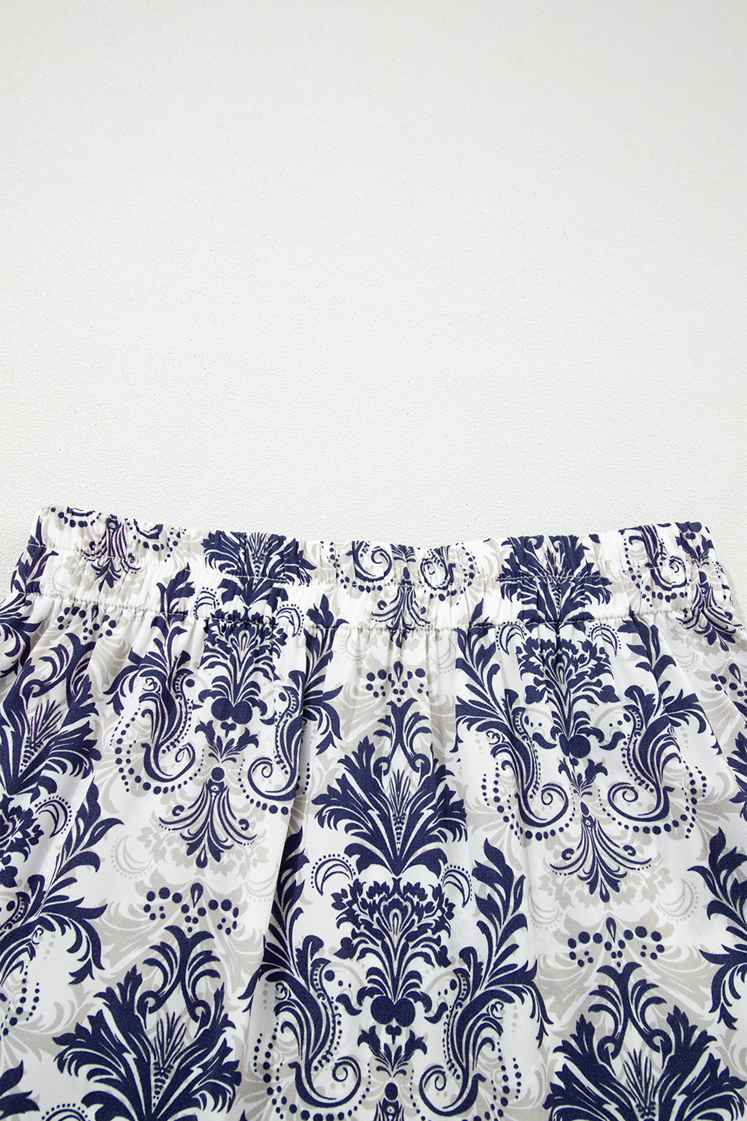Blue Bohemian Floral Print Tiered Maxi Skirt with Split