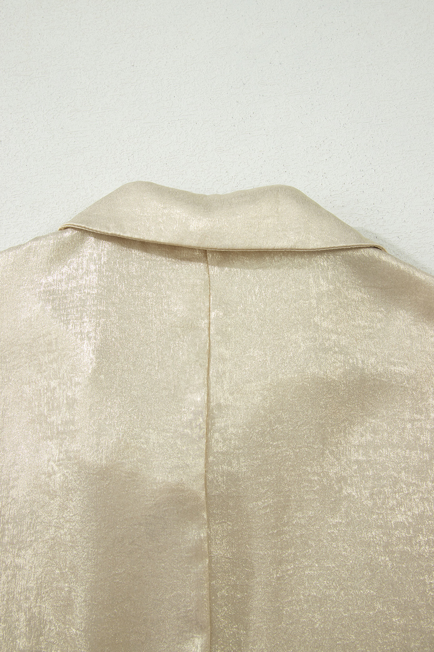 Casual Collared V Neck Half Sleeve Metallic Top view 8