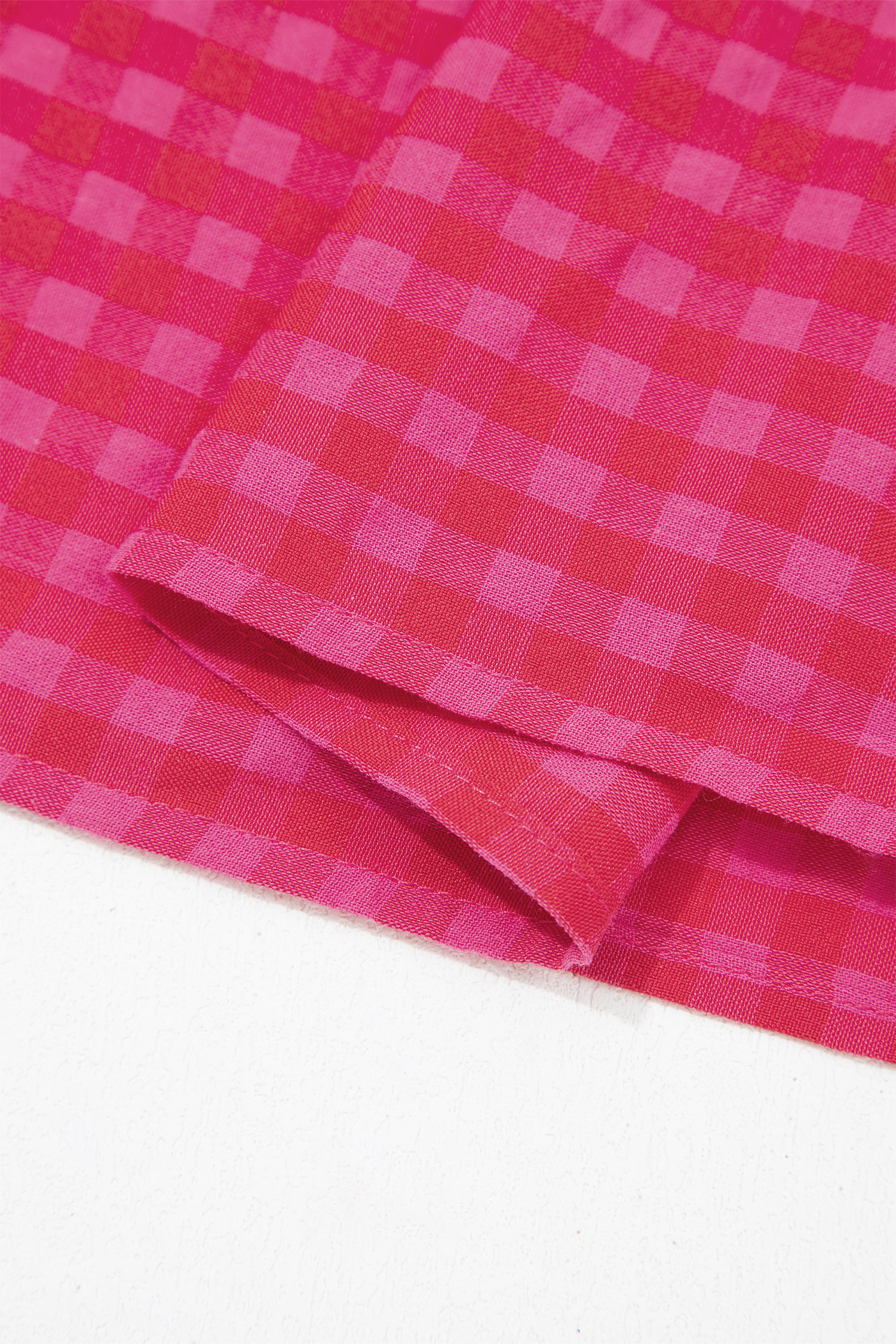 Red Plaid Square Neck Fit-and-flared Vacation Sundress view 14