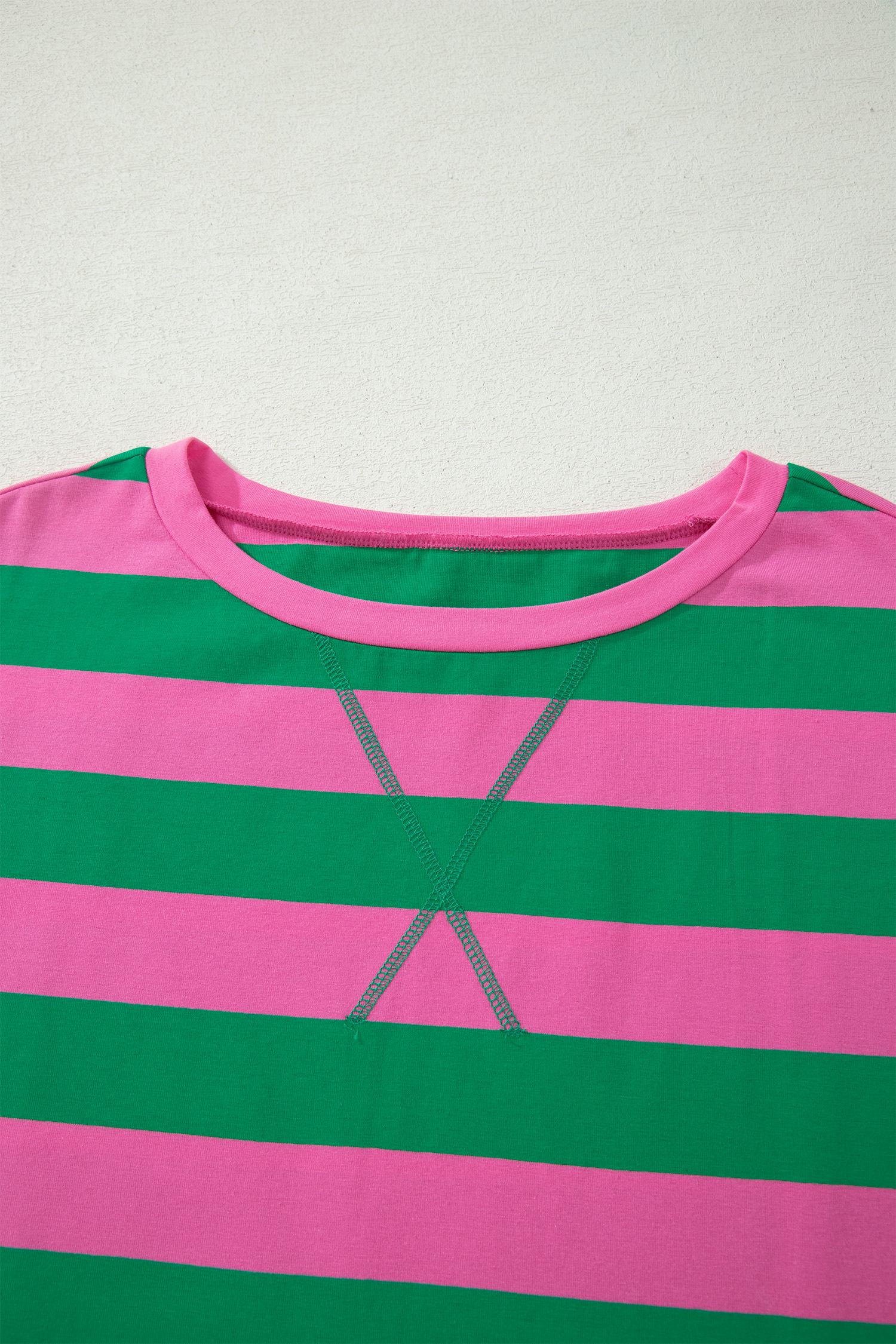 Rose Stripe Dolman Tee Drawstring Skort Athletic 2pcs Set