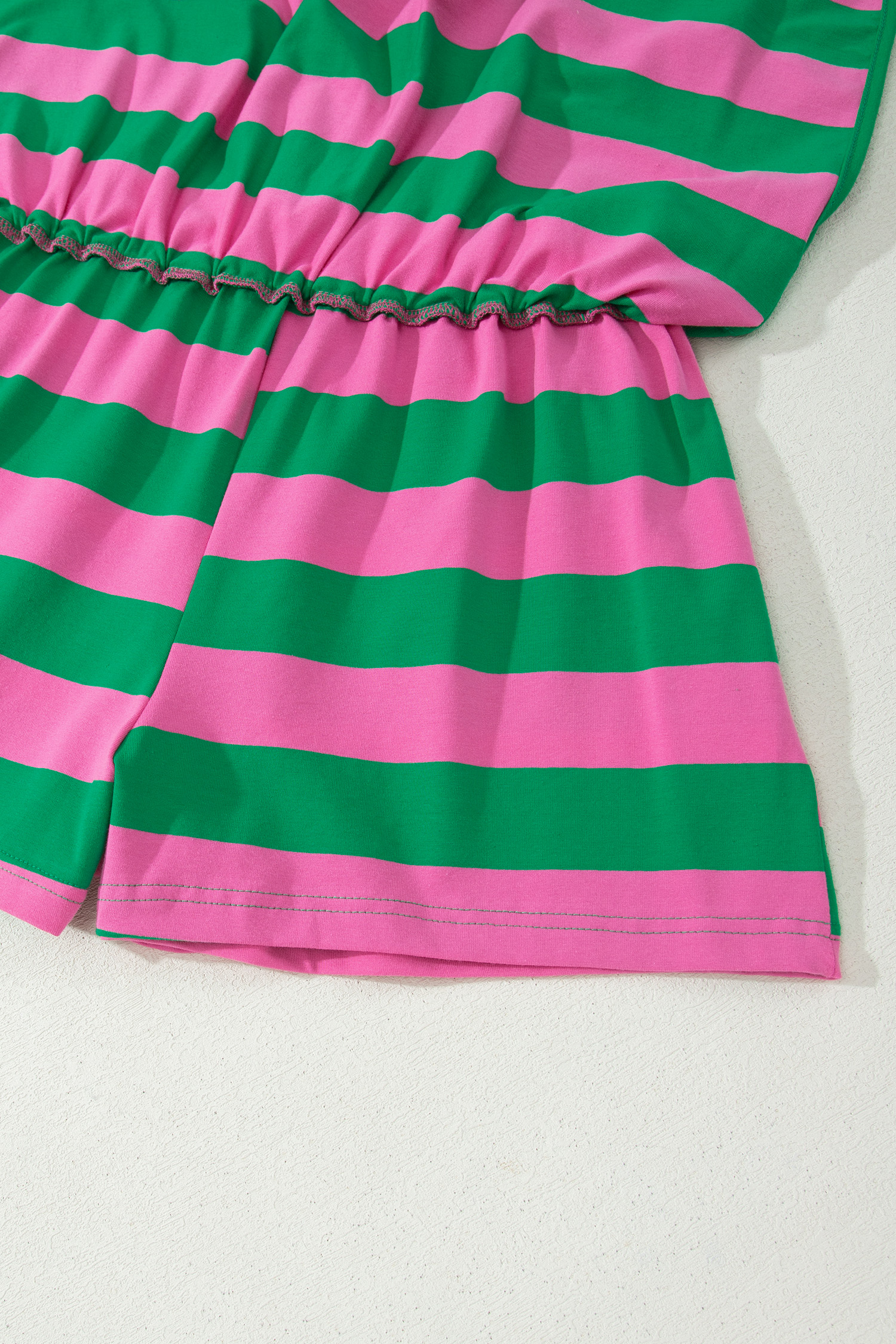 Rose Stripe Dolman Tee Drawstring Skort Athletic 2pcs Set