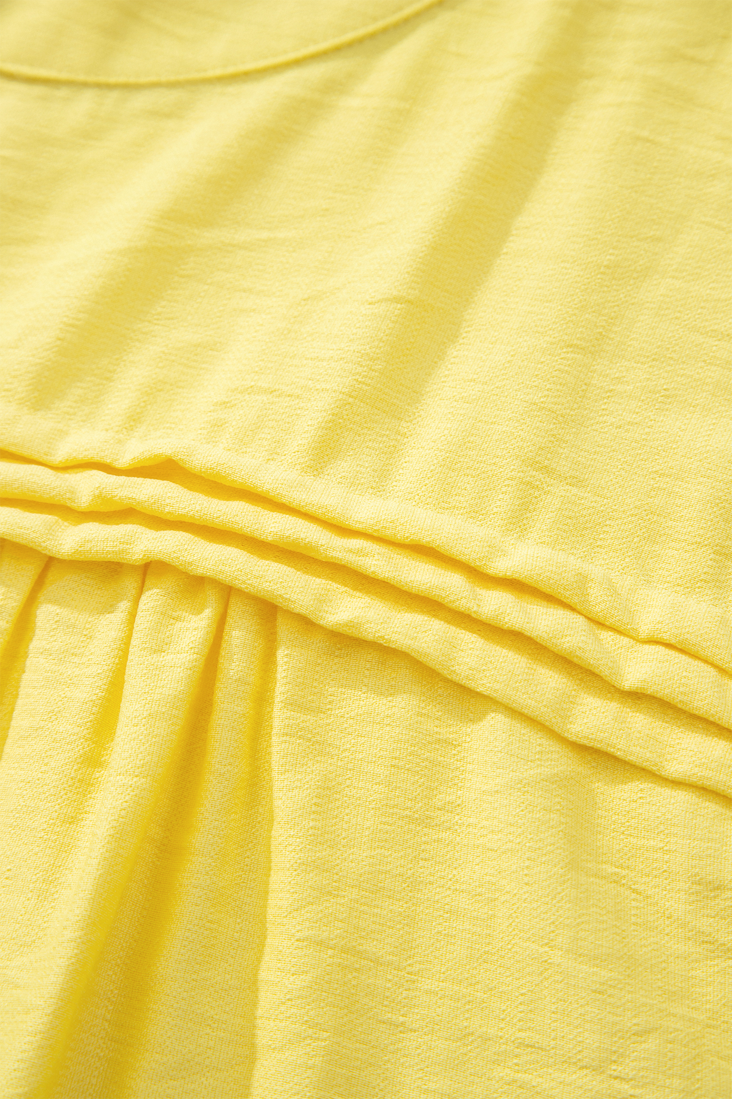 Yellow Cream Tie Half Sleeve Pleated Detail Babydoll Blouse view 11