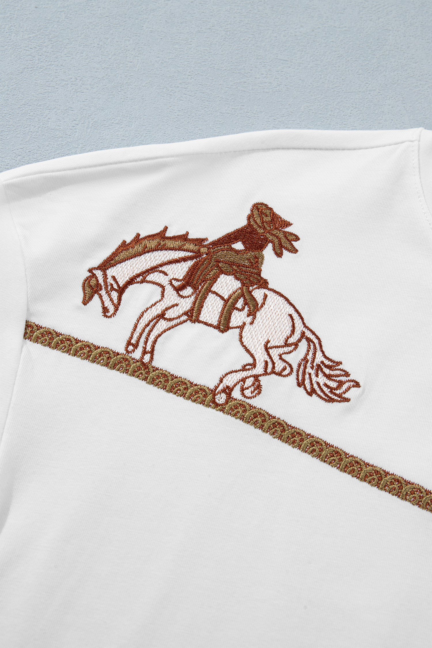 White Western Fashion Embroidered Casual Tee view 15