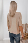Beige Short Sleeve Sweaters