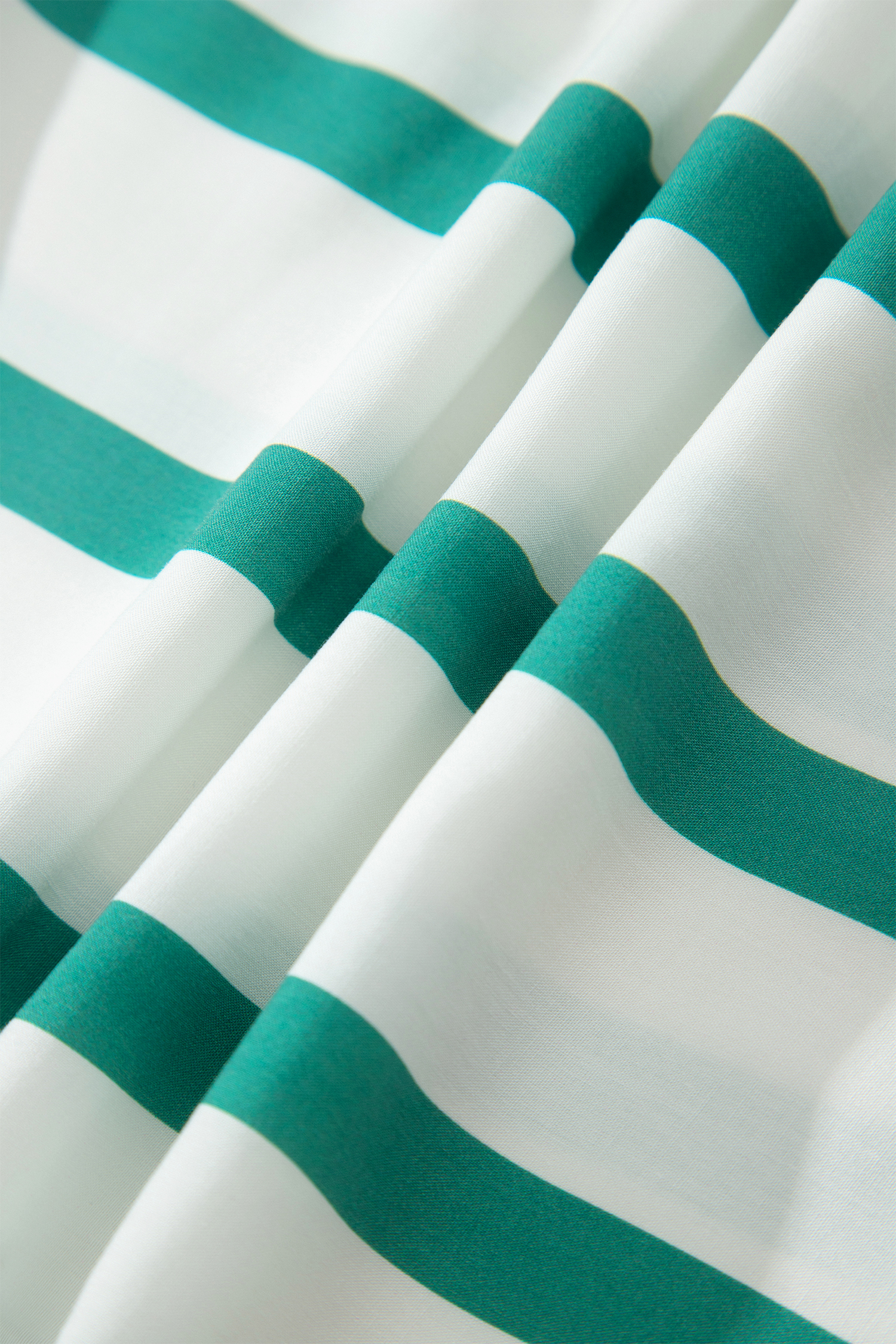 Green Stripe Ricrac Trim Notched Neck Half Sleeve Vacation Dress view 16