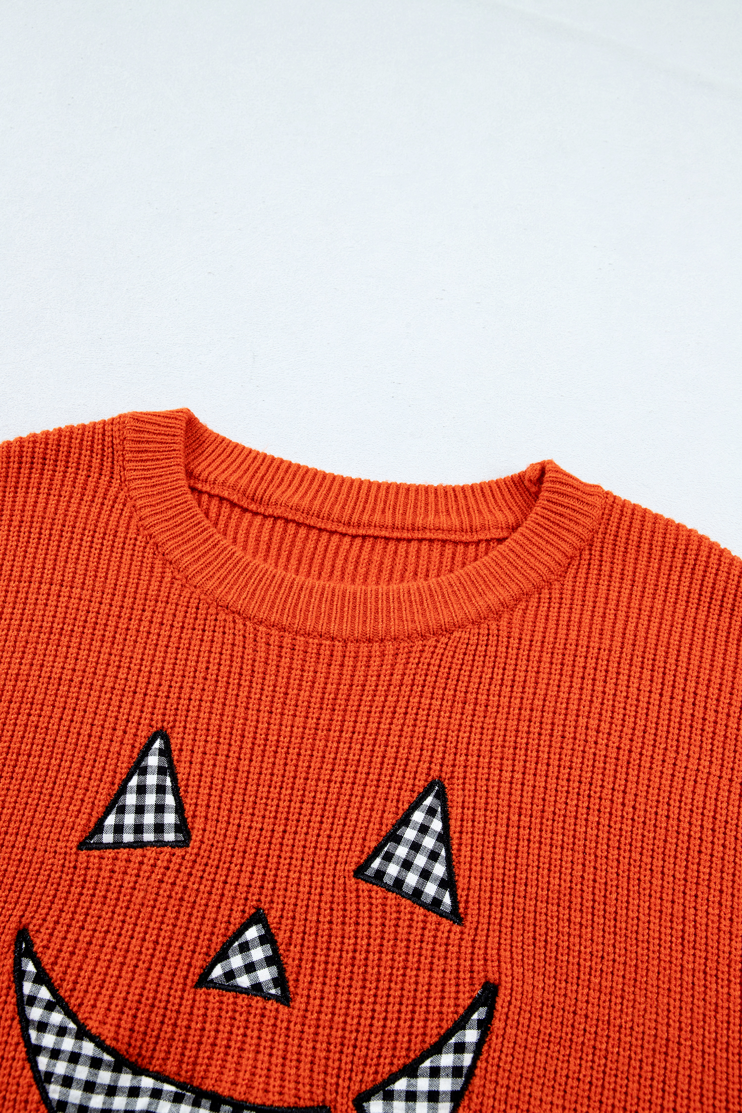 Orange Drop Shoulder Long Sleeve Round Neck Halloween Sweater view 18