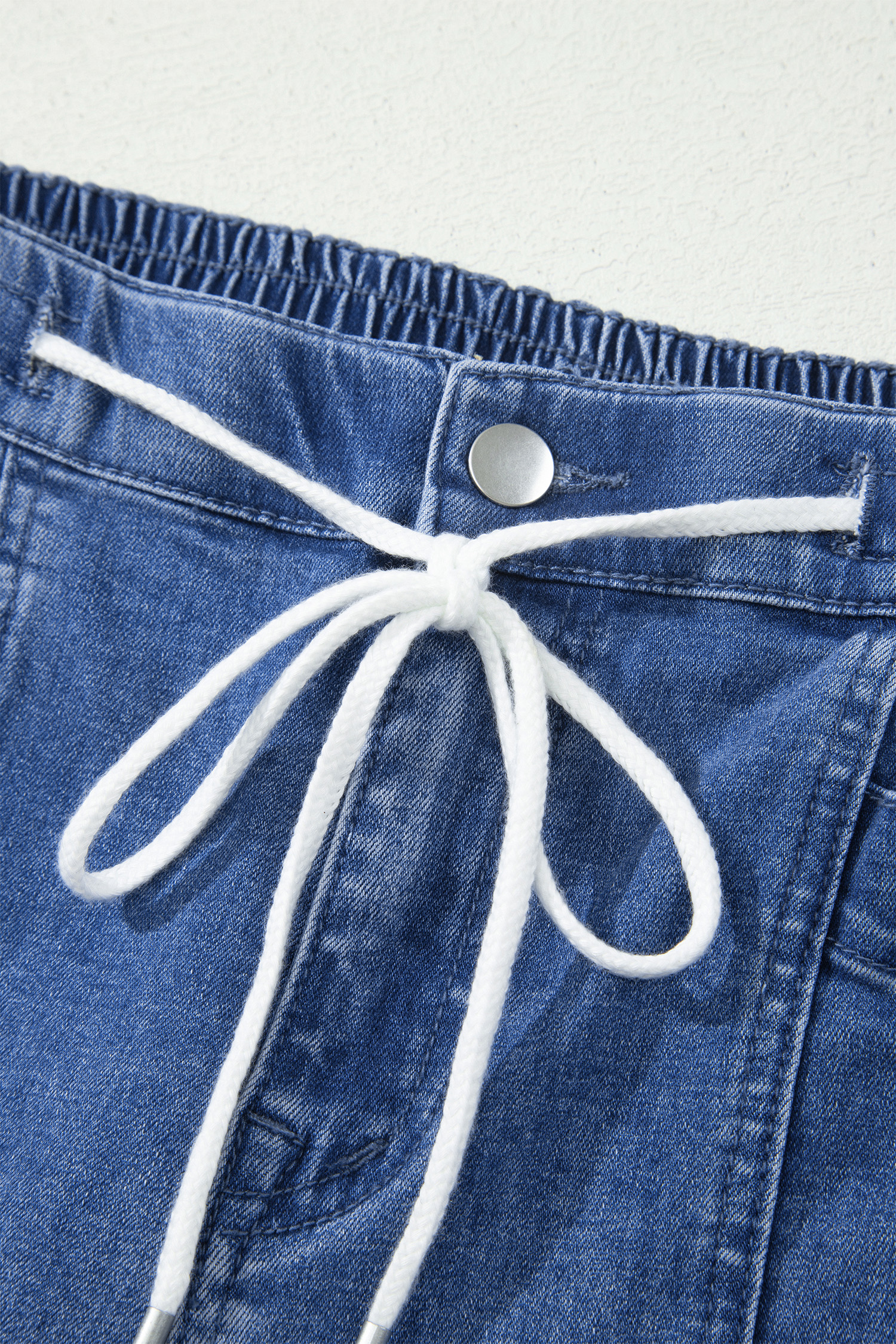 Ashleigh Blue Drawstring Waist Ankle Length Casual Jeans Regular Fit Pocket Detail Denim Pants view 12