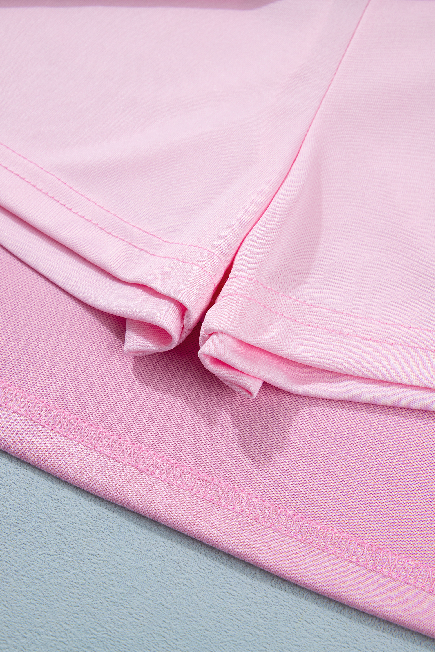 Pink Solid Color Sleeveless Zipper Tank and Skort Set view 20