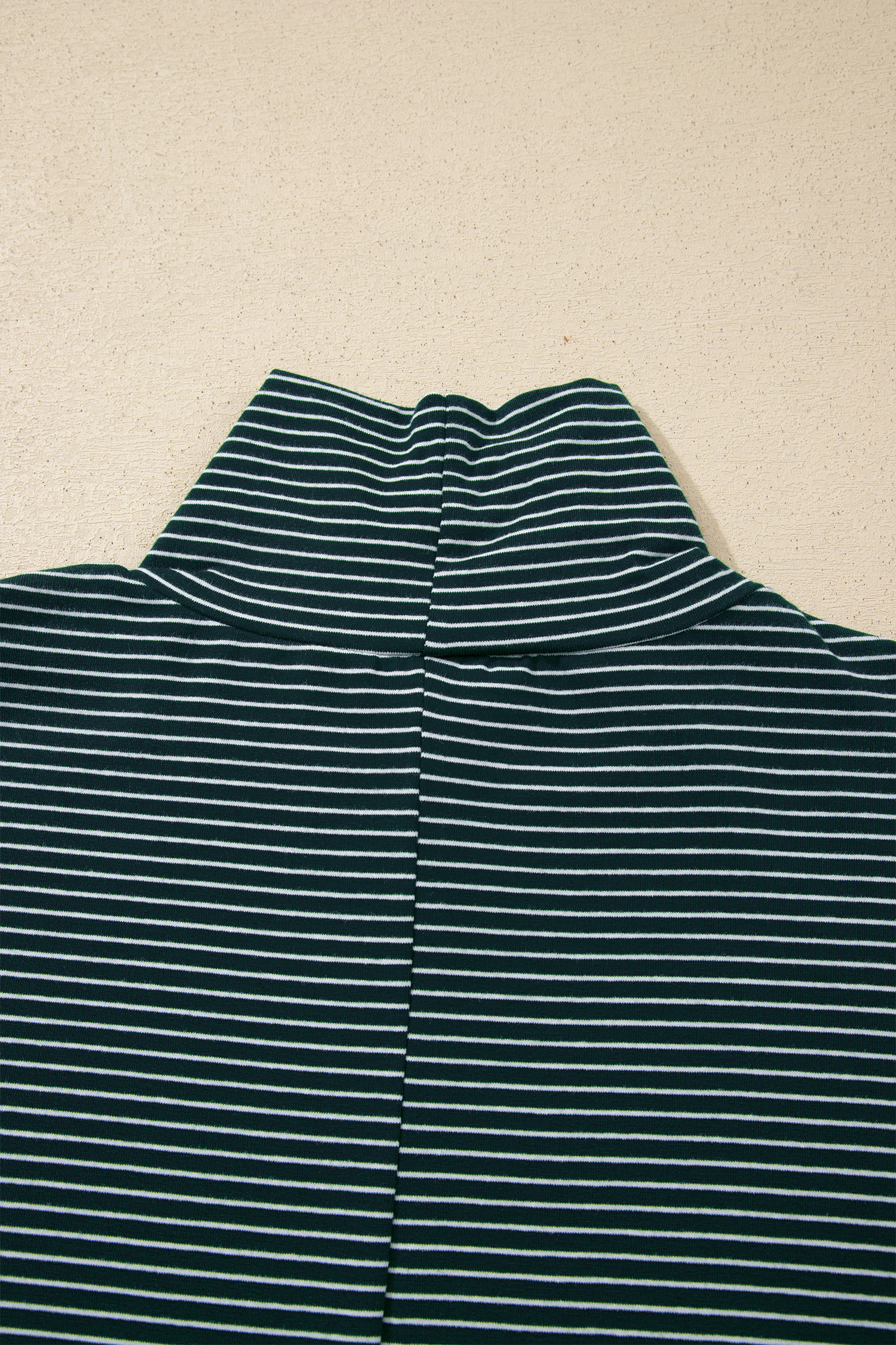 Green Stripe High Neck Dropped Shoulder Long Sleeve Casual Top view 18