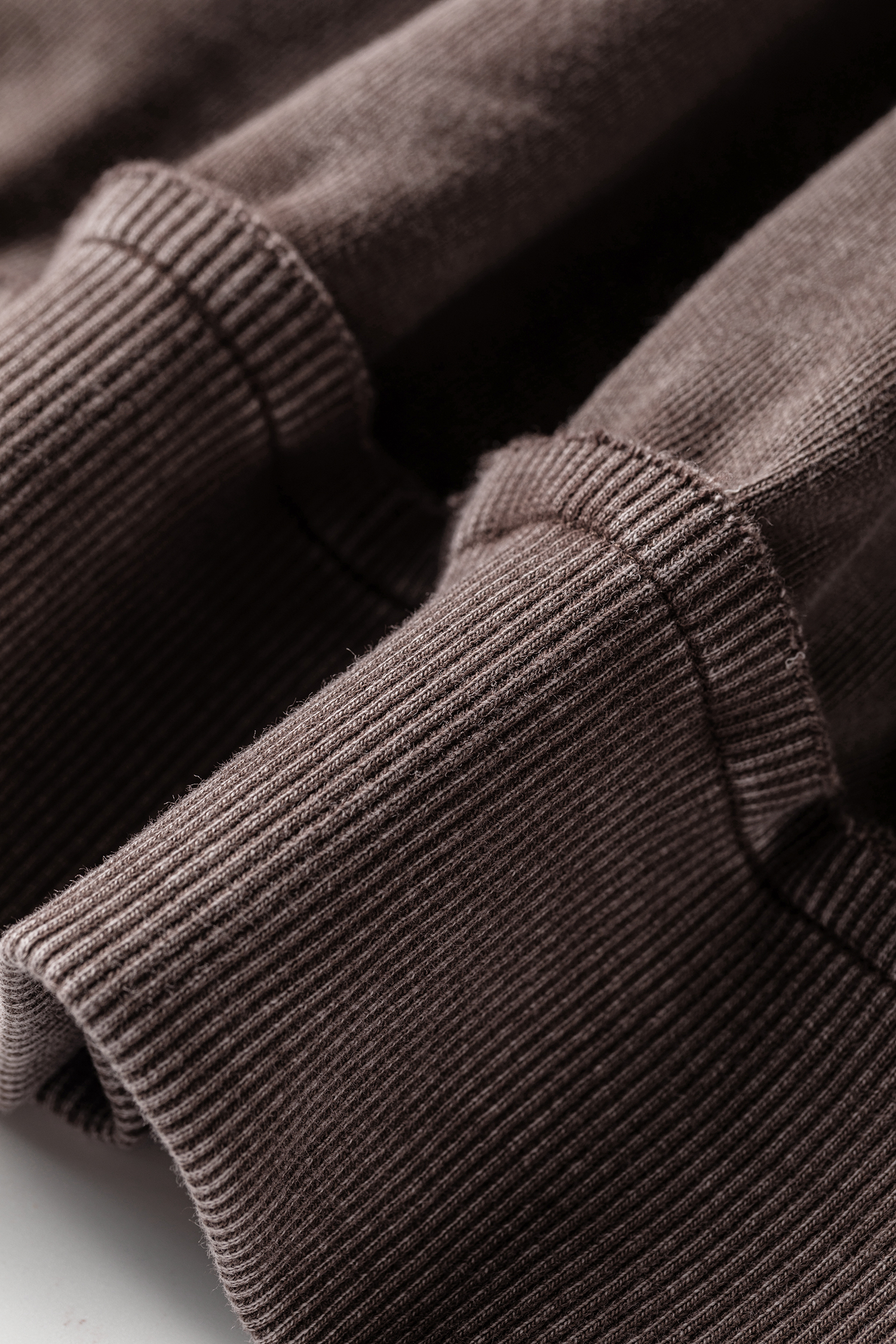 Dark Brown 3/4 Sleeve Mineral Wash Loose Cotton Top view 13