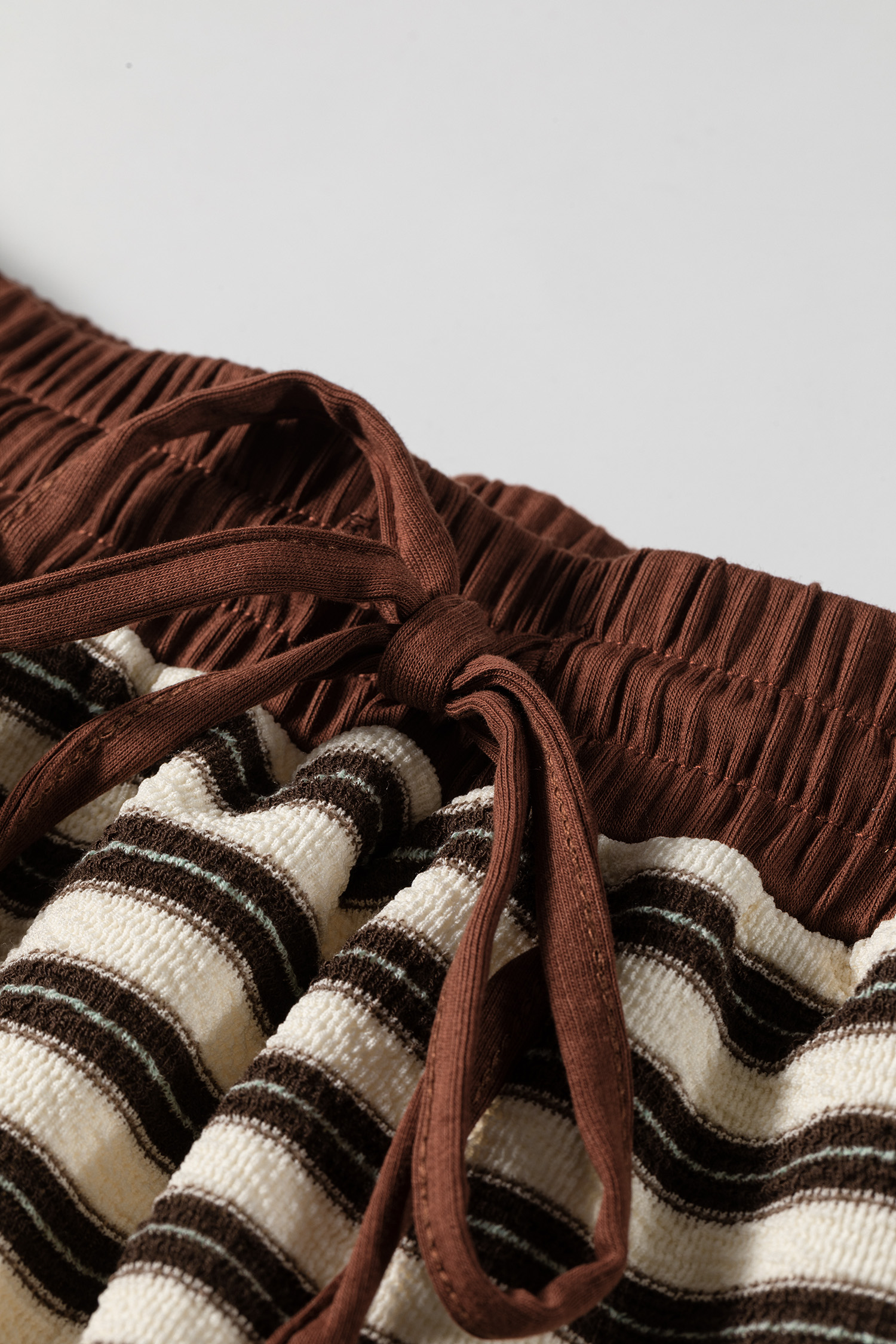 Brown Stripe Two Piece Dresses