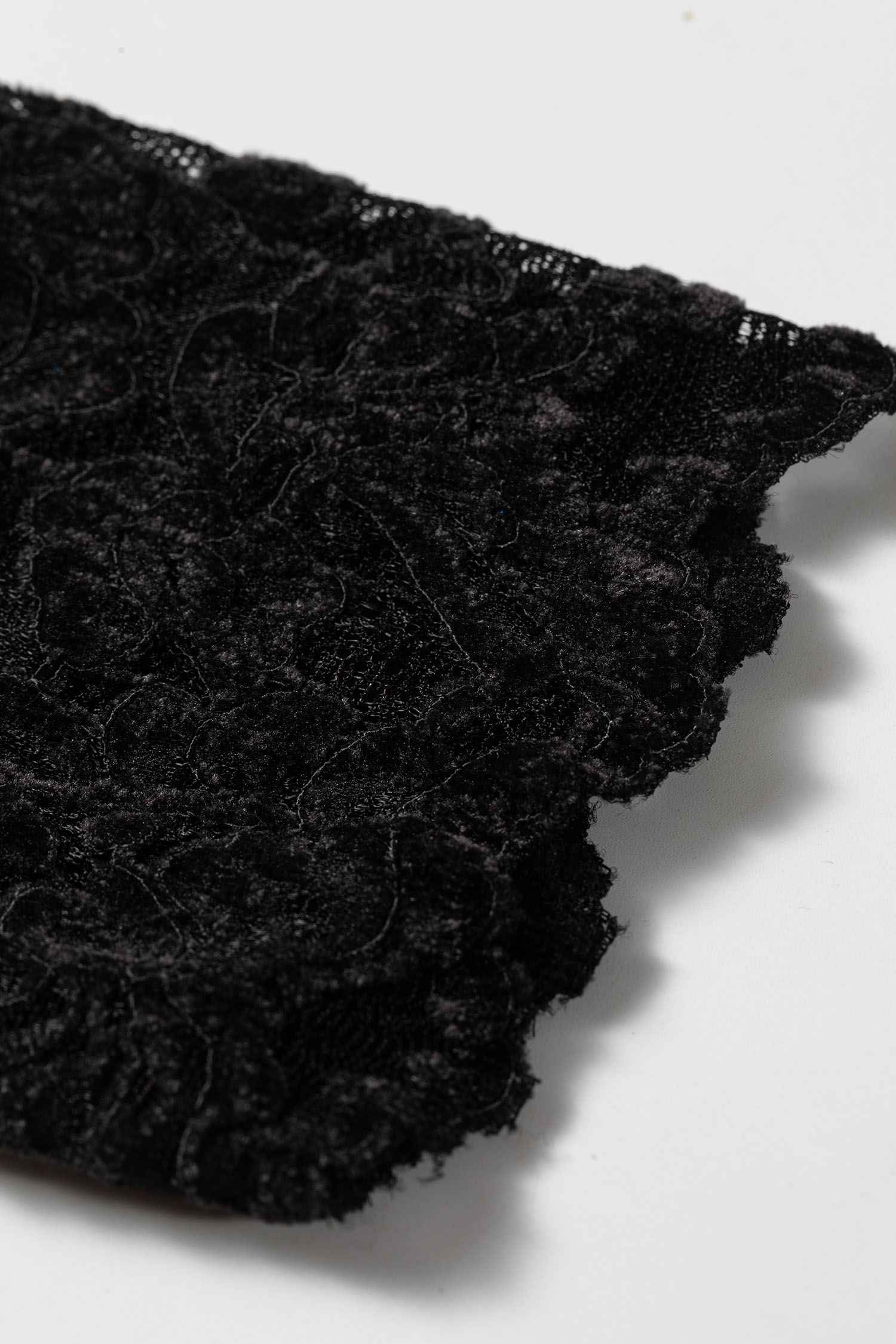 Black Elegant Stand Neck Lace Long Sleeve Top view 10
