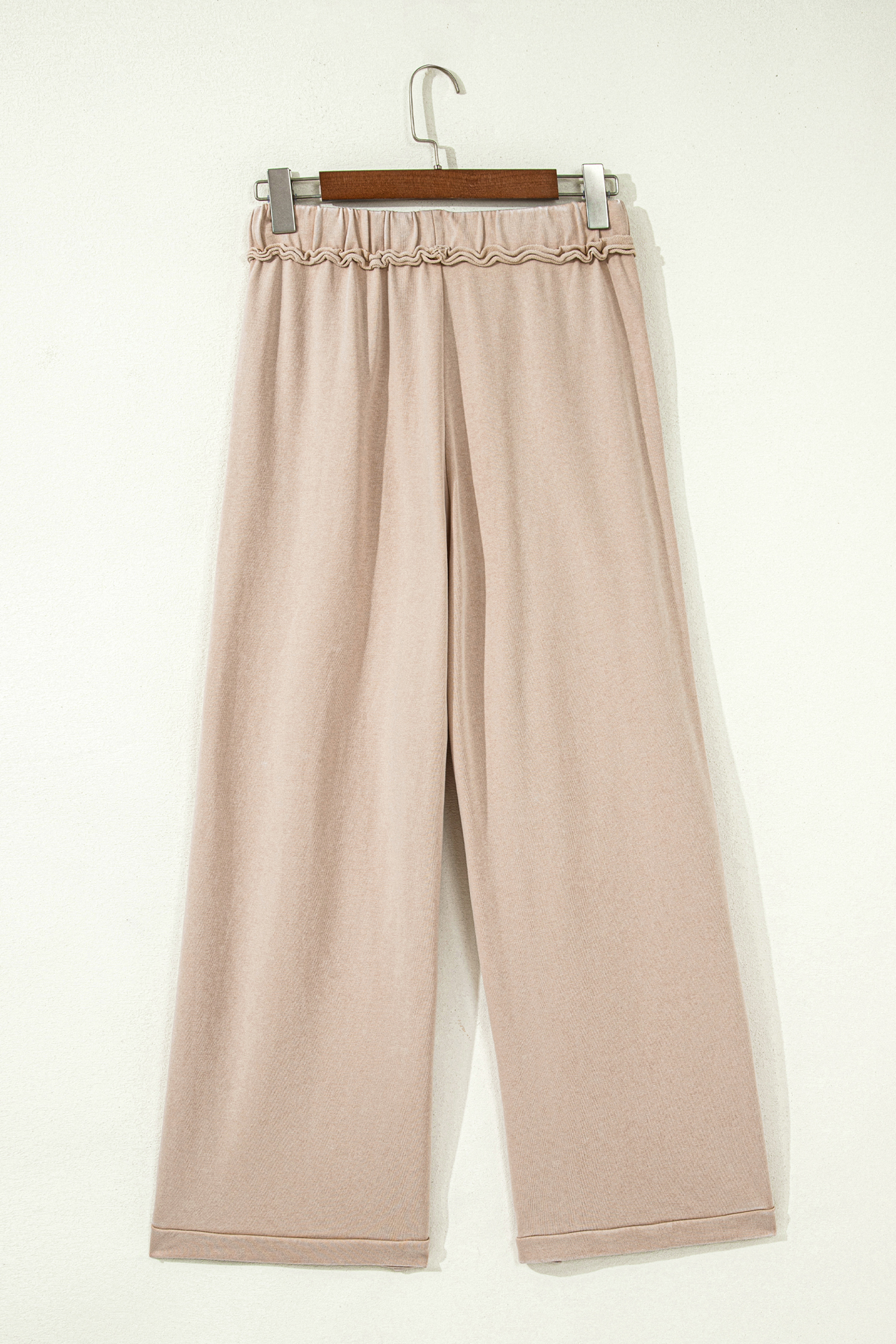 Smoke Gray Mineral Wash Drawstring Retro High Waist Wide Leg Western Pants view 7