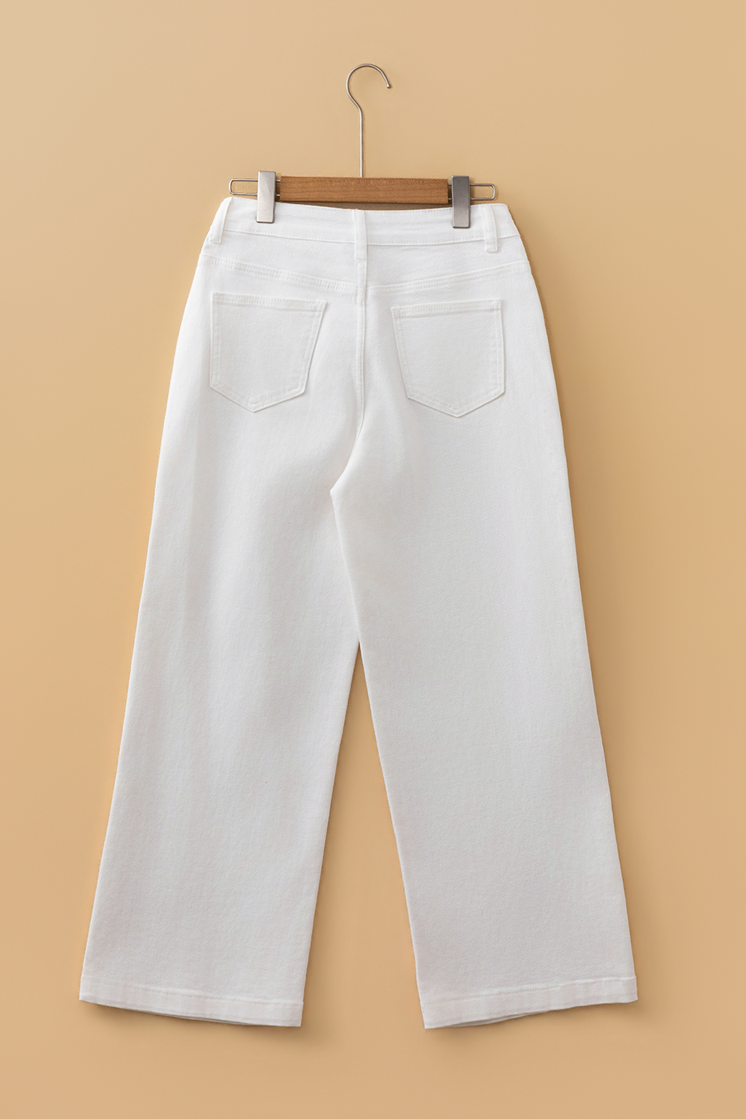 White Pearl Embellished Side Seam Ankle-length Shift Jeans view 6