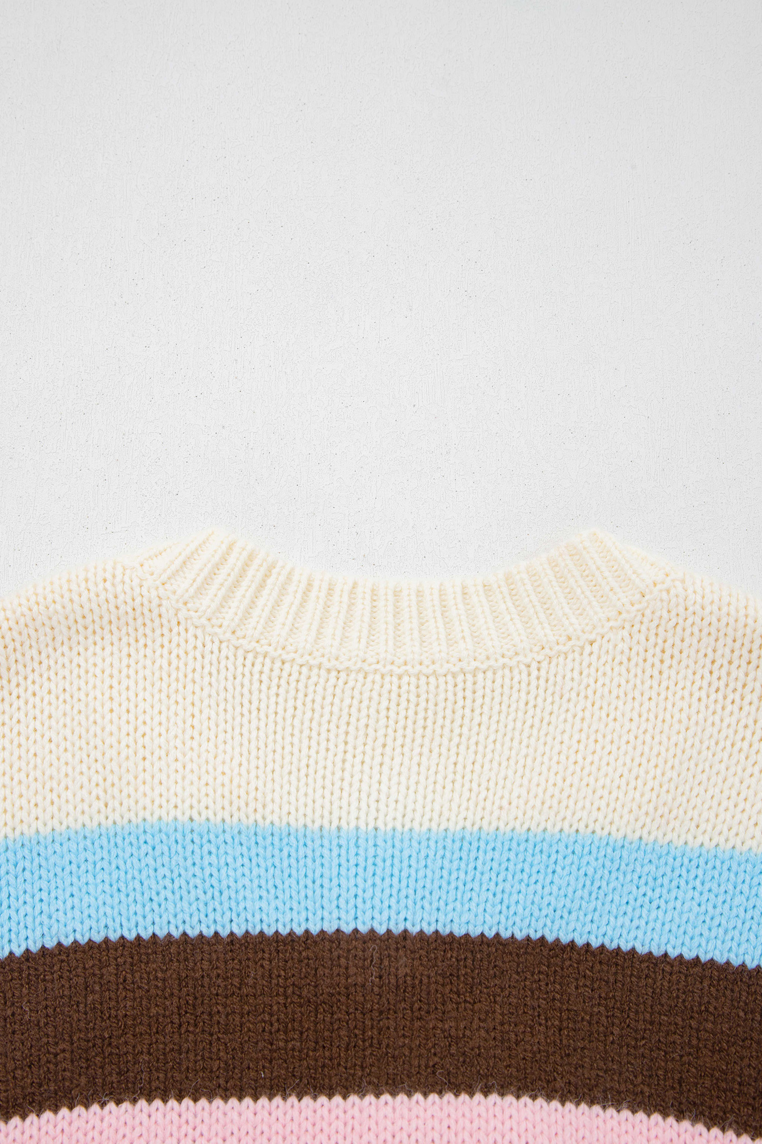 Pink Stripe Striped Colorblock Drop Shoulder Cardigan view 17