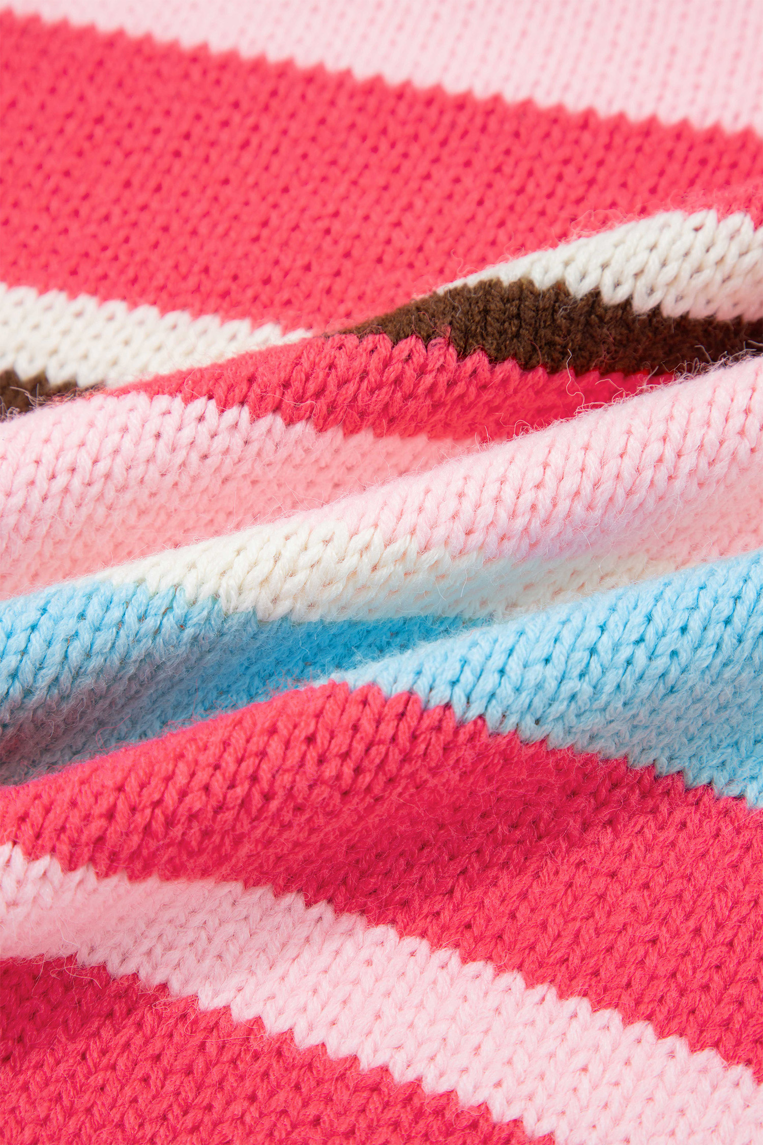 Pink Stripe Striped Colorblock Drop Shoulder Cardigan view 21
