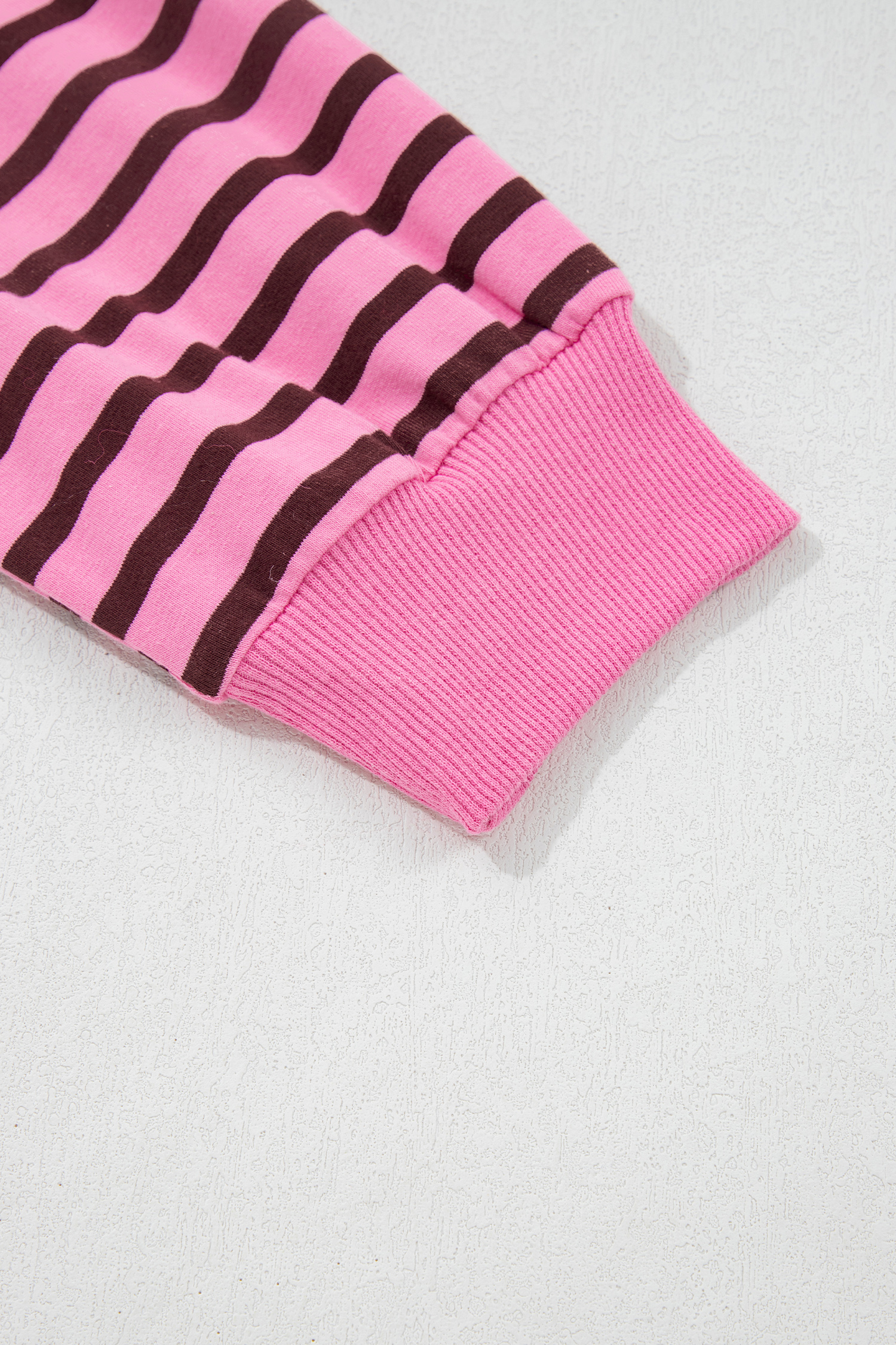 Pink Stripe V Neck Drop Shoulder Long Sleeve Top view 19