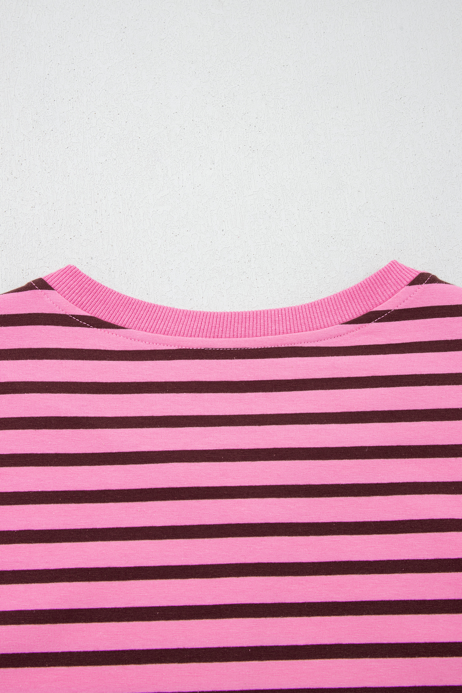 Pink Stripe V Neck Drop Shoulder Long Sleeve Top view 18